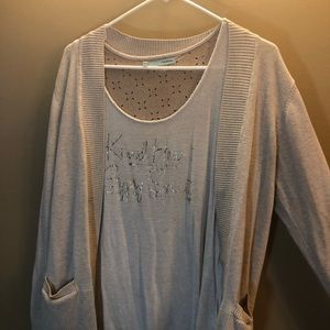 Cardigan and tank top